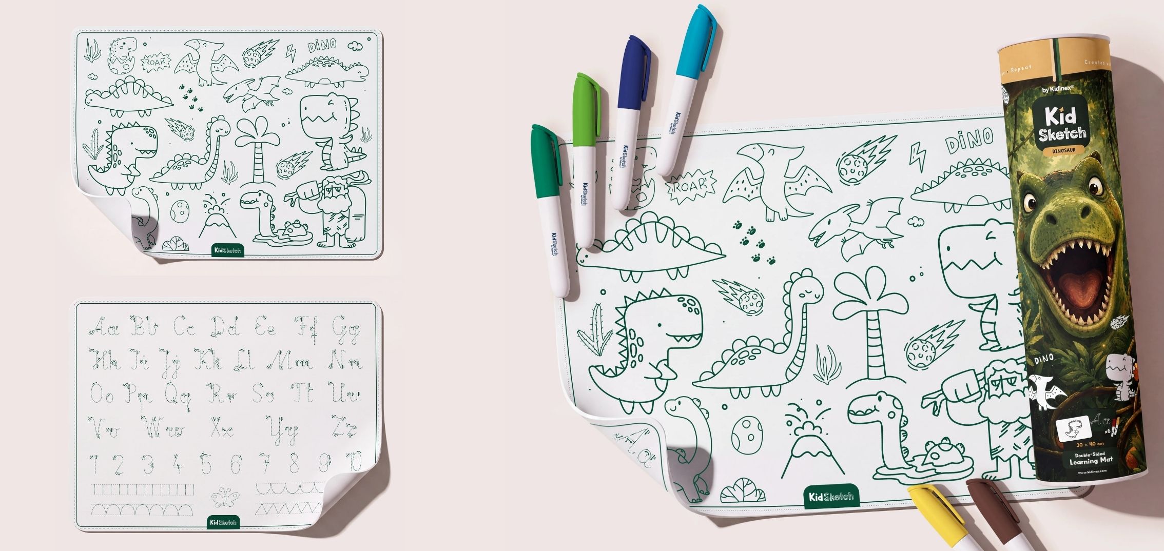 Silikonová podložka na malování a psaní KidSketch Dino